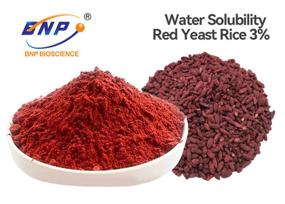 Λεπτή κόκκινη διαλυτότητα νερού monacolin-Κ σκονών 3% εκχυλισμάτων ρυζιού ζύμης