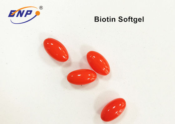 Biotin πηκτωμάτων συμπληρωμάτων πορτοκαλιά 400mg cOem ODM μαλακή βιταμίνη Χ